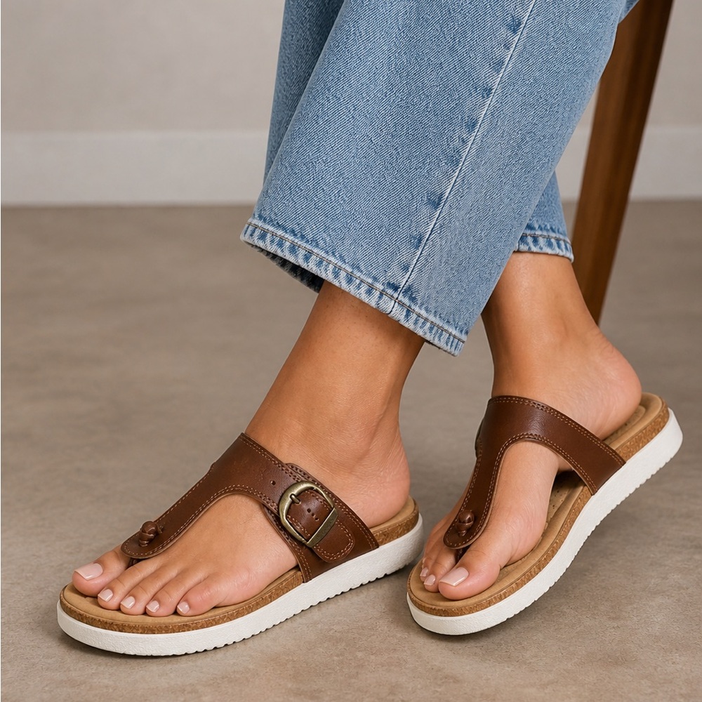 IZOD Women’s Sandals Size 9 Moleskin Footbed NEW # box 897